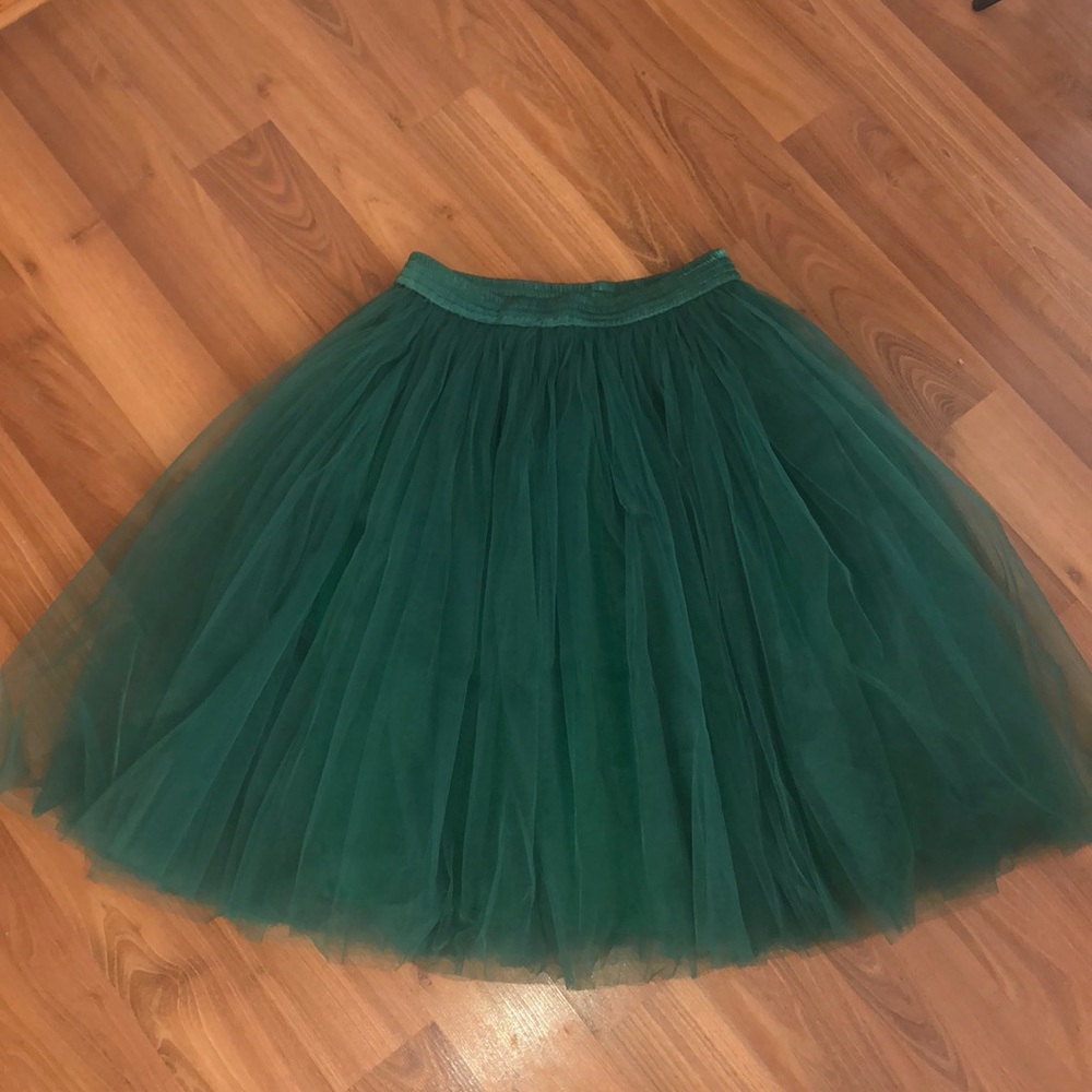 Green tulle skirt